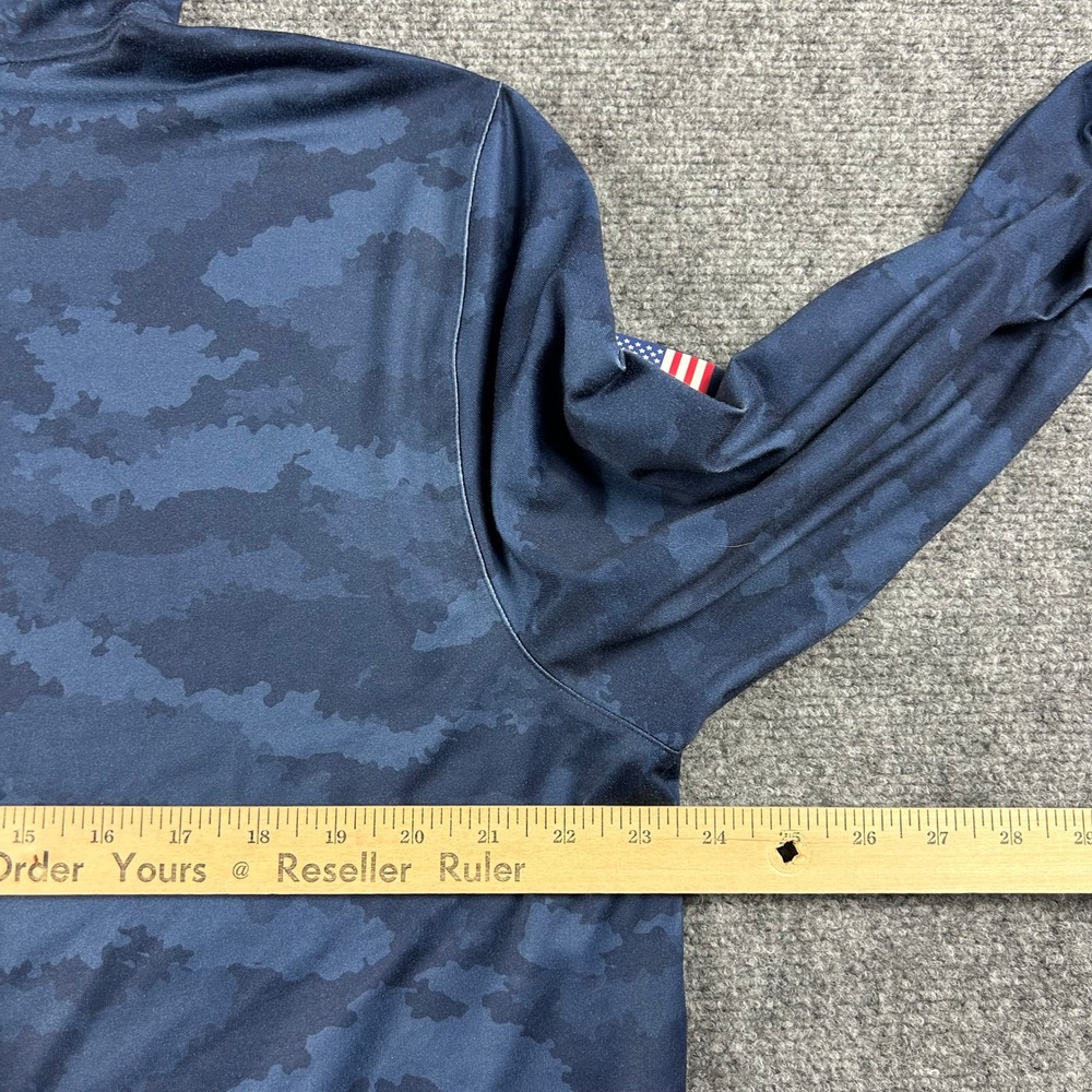 Puma Volition America Hoodie Mens L Blue Camo Golf Performance Pullover Flag - Picture 7 of 8